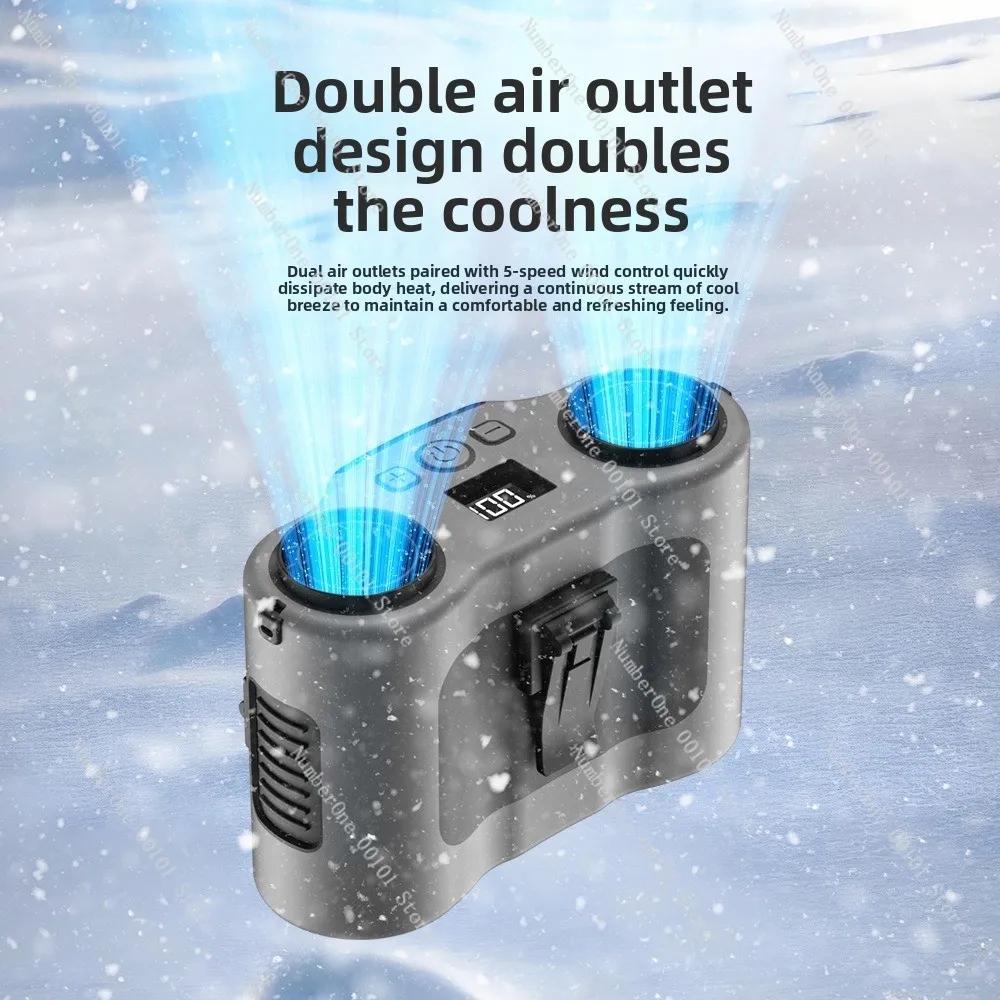 Portable Waist Clip Fan With Strong Wind Long Battery Life Wearable Cooling Fan For Outdoor Camping Heat Relief