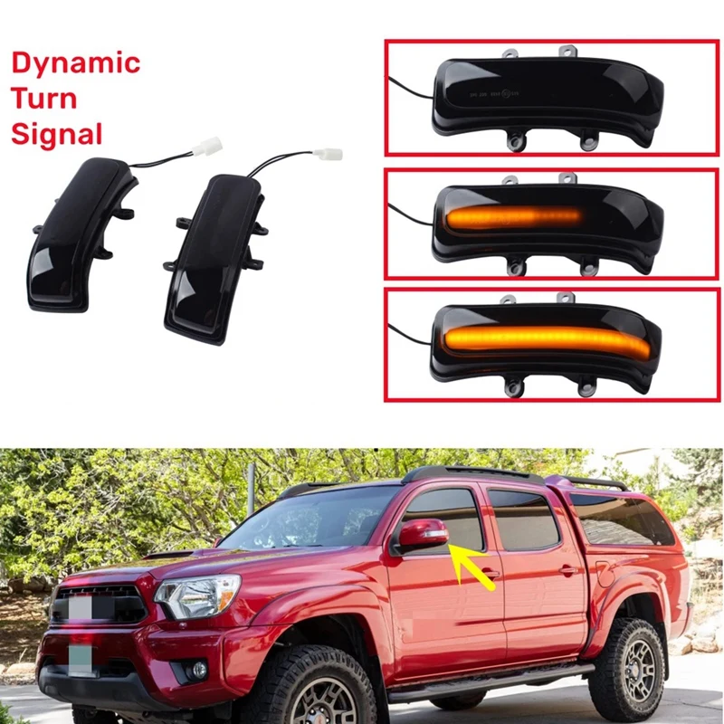 Car Dynamic Turn Signal Light LED Side Mirror Indicator Blinker Lamp For Toyota RAV4 Highlander 4Runner Sienna Fortuner