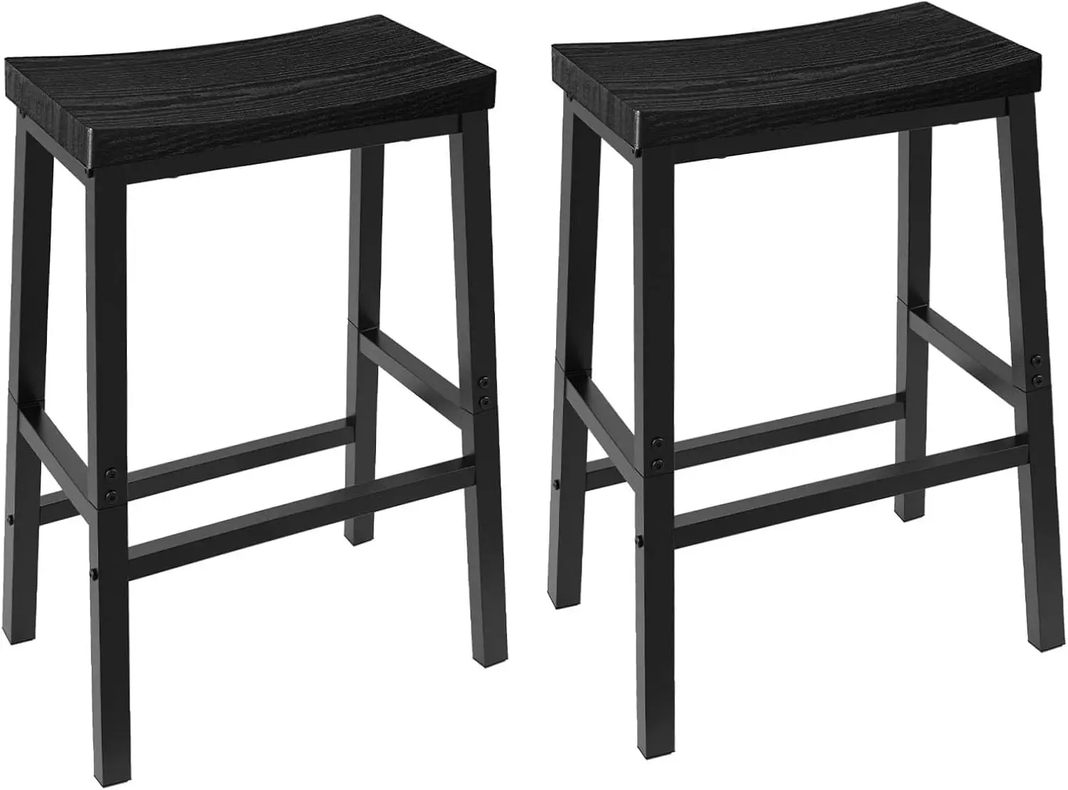 

Bar Stools, Set Of 2 Bar Chairs, 23.6 H Stools, Kitchen Counter Stools With Footrests, Industrial Stools For Dining Room,