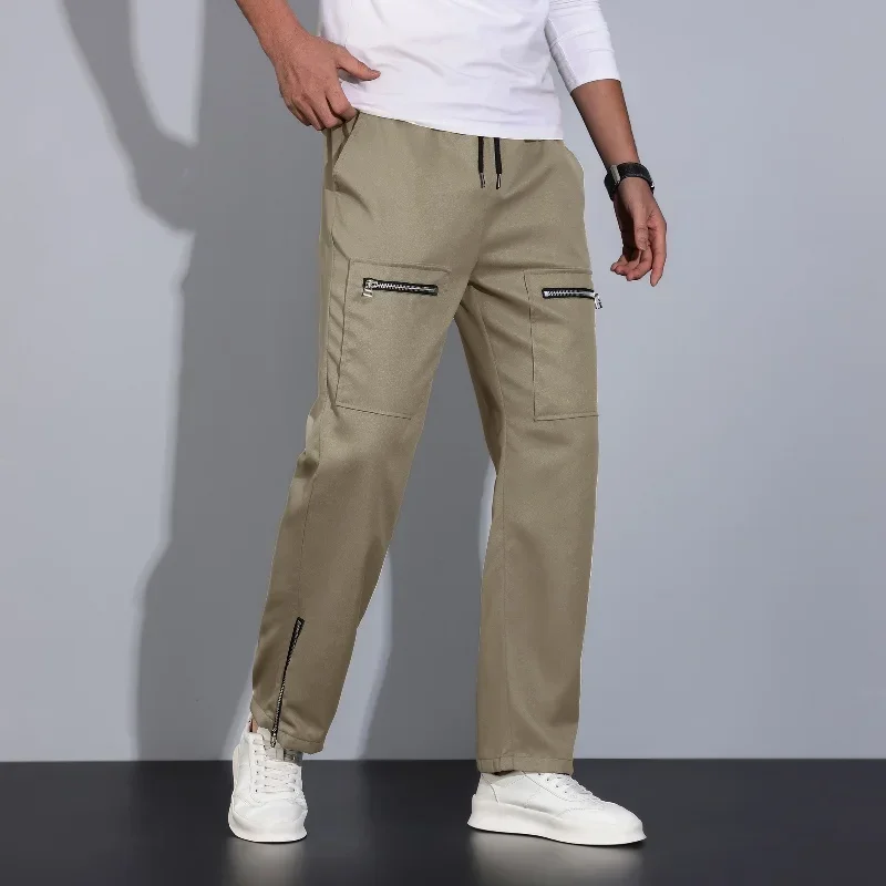 Men's Outdoor Casual Fishing Windproof Breathable Warm Multi Pack Pants Loose Comfortable Versatile Sports Pants for All Seasons