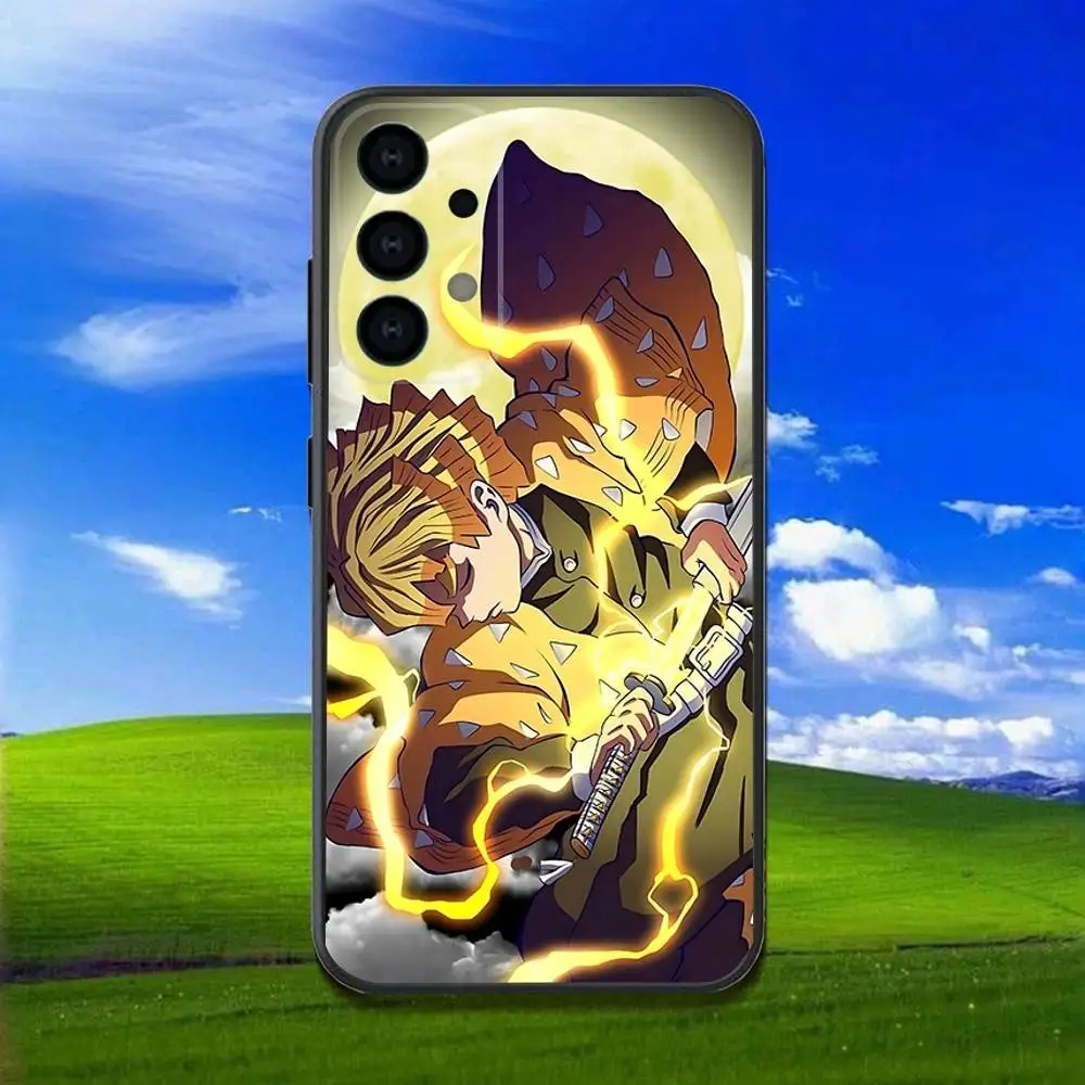 Capa de telefone anime z-zenitsu a-agatsuma para samsung galaxy a13, a21s, a22, a31, a32, a52, a53, a71, a80, concha preta macia