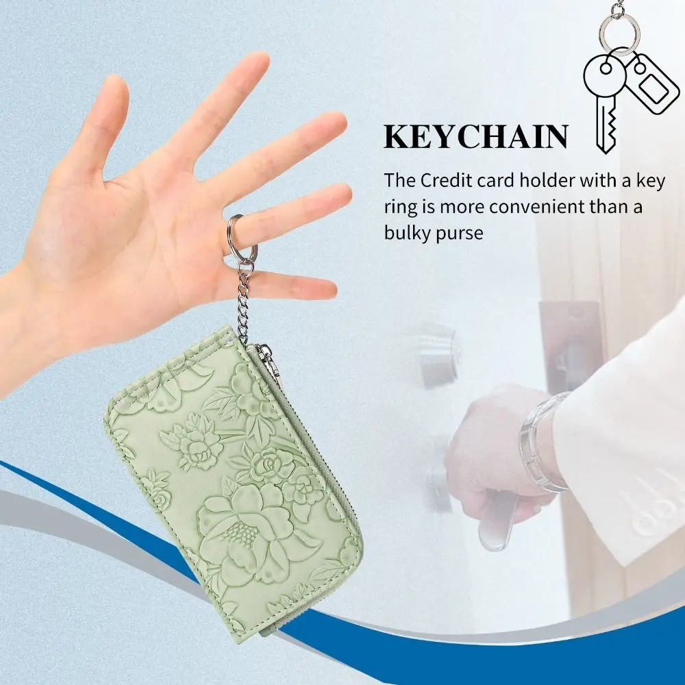 Fashion Embossed Card Holder Large Capacity RFID Coin Purses PU Leather Portable Short Wallets for Women