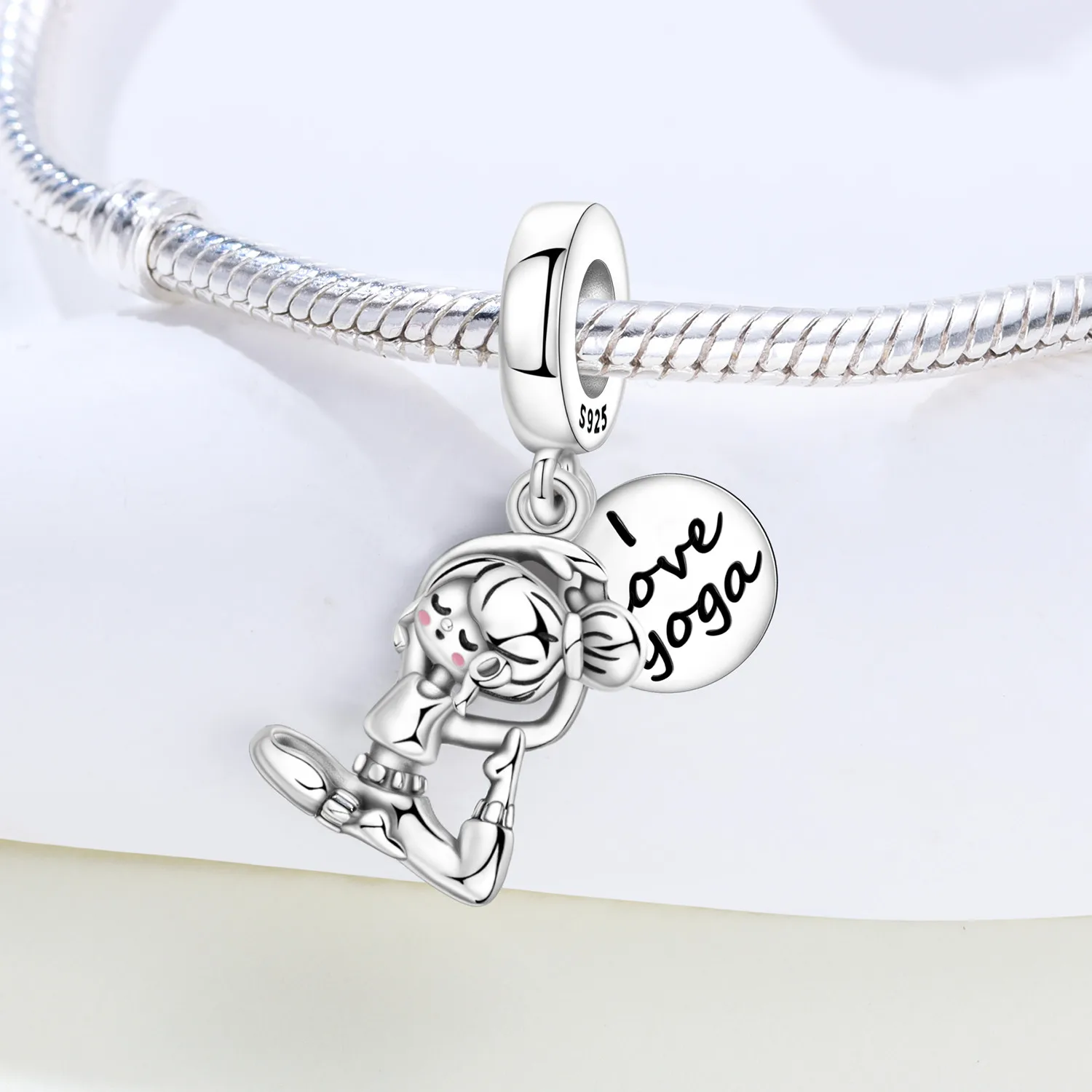 

PANPOKI 925 Sterling Silver Yoga Hobby Original Pendants Bracelet Charms Jewelry Party Beads DIY Trendy Gifts