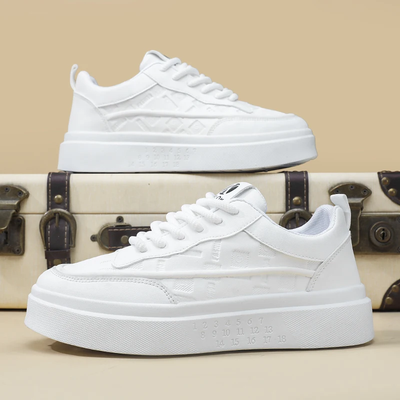 

Мужские повседневные кроссовки, новая летняя дышащая мужская обувь с сеткой 2025, белые кроссовки, модная спортивная обувь на толстой подошве