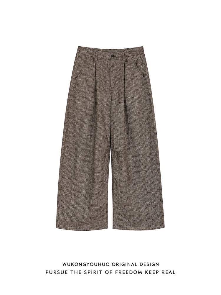 

Мужские повседневные брюки-палаццо из шерсти с эффектом текстуры, свободного кроя, в стиле ретро, с узором «Money Wind Kil»