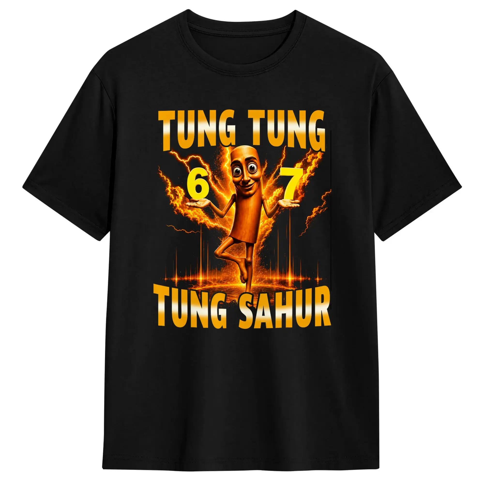 Funny Tung Tung Tung Sahur is Calling 67 Six Seven Meme T-Shirts for Men Cotton T Shirt Short Sleeve Tee Shirt Party Clothes