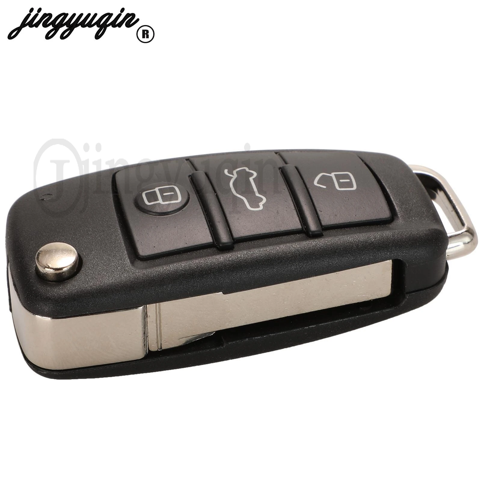 Jingyuqin 315/433/868MHz รีโมทกุญแจรถสําหรับ Audi A6 S6 Q7 FSK 8E ชิป 8E0 837 220 N /P /Q /M /T /R /D Fob 3 ปุ่ม
