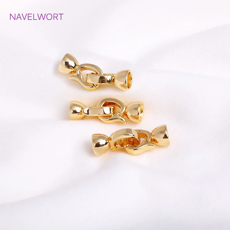 18K Gold Plated Pearl Clasps Fastener DIY Jewelry Accessories Inlaid Zircon Pearl Clasps Connectors For Necklace Making Findings