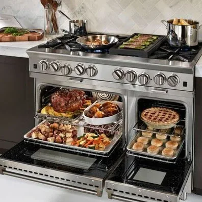 Commercial Kitchen Appliance 48 Inch Gas Range With Double Oven