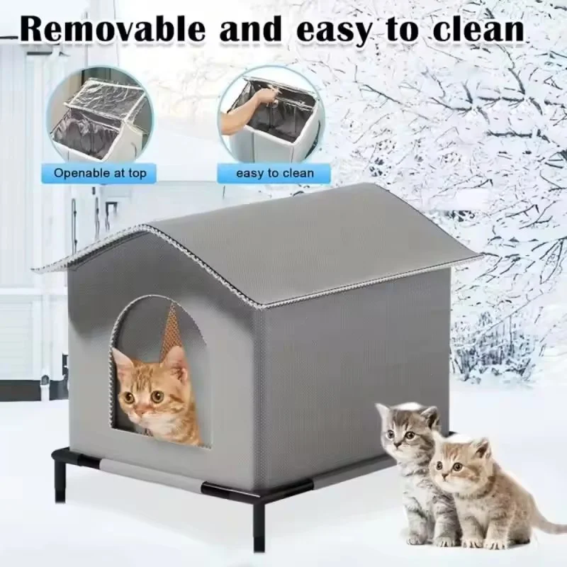 Waterproof Outdoor Stray Cat Dog House Winter Warm Foldable Washable Pet Cave Sleeping Bed For Small Dogs Puppy Outdoor Shelter - view 5