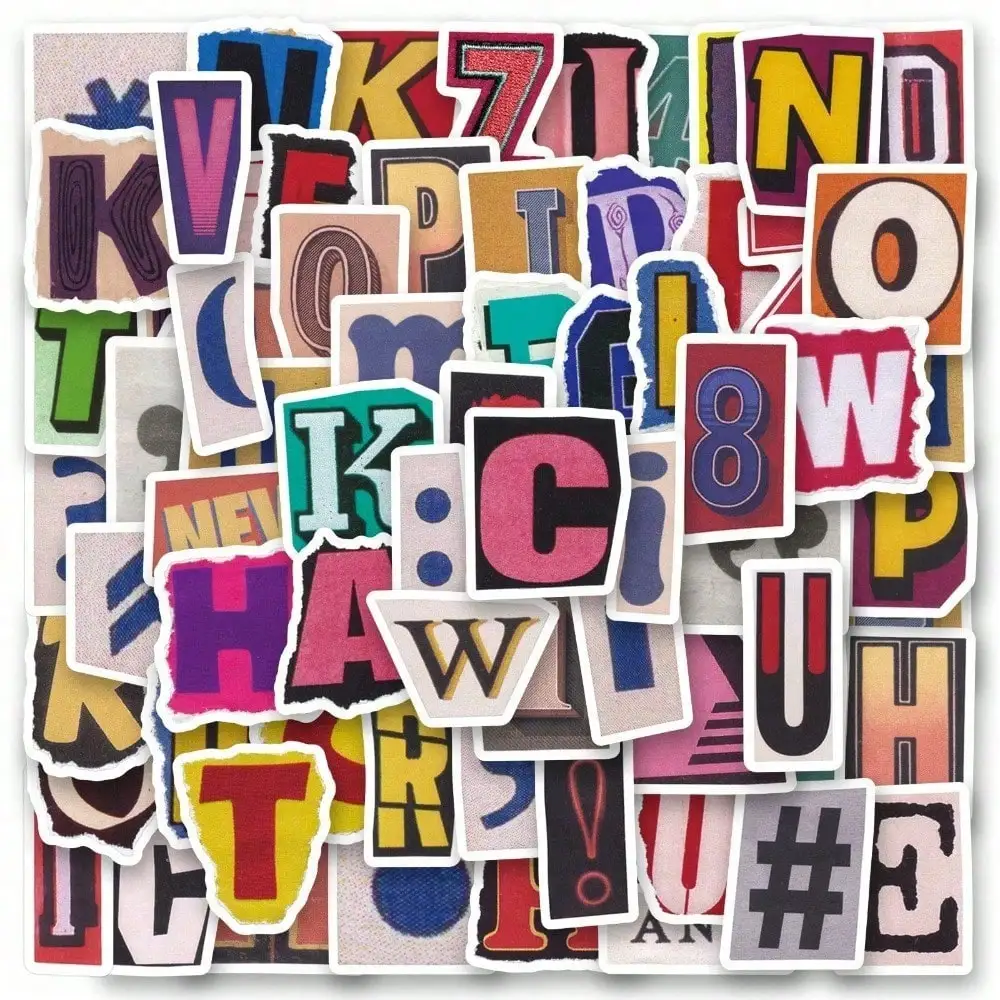 100 Sets of Retro Nostalgic Text Stickers | Western-style stickers, high-quality stickers, suitable for photo albums, graffiti stickers, diaries, notebooks, car seat covers, skateboards, water bottles, computers, cartoons, safety helmets, etc.