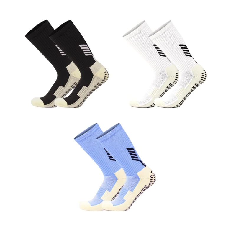 Free Shipping 3 Pairs Kit Professional Sports Football Socks Breathable Silicone Anti-slip