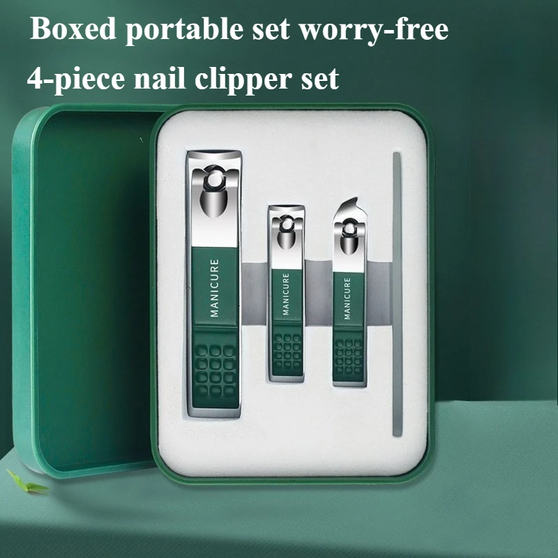 1/4 ชิ้นแบบพกพาคุณภาพทําเล็บมือเล็บเท้าชุดเครื่องมือการดูแลส่วนบุคคลสแตนเลสสาดหลักฐานกรรไกรตัดเล็บชุดพร้อมตะไบเล็บ