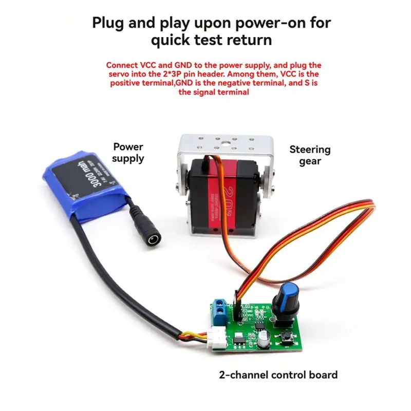 ABRI-Dual-Channel Servo Controller Knob Serial Control Board Switch PWM MG996 SG90 Servo Test Board