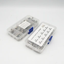 100 pieces / batch kit 5x20mm fuse kit DIY glass tube glass fuse ceramic fuse 1A 2A 3A 5A 8A 10A 15A