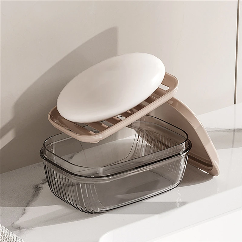 Portasapone per doccia bagno viaggio drenante portasapone in bambù contenitore nero scatola di immagazzinaggio sigillata portatile creativo