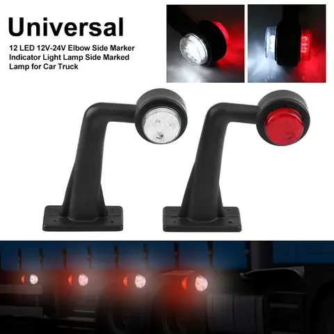 Side Indicator Light Lamp 12 LED 10V‑30V Elbow Side Marker Indicator Light Lamp Side Marked Lamp for Car Truck