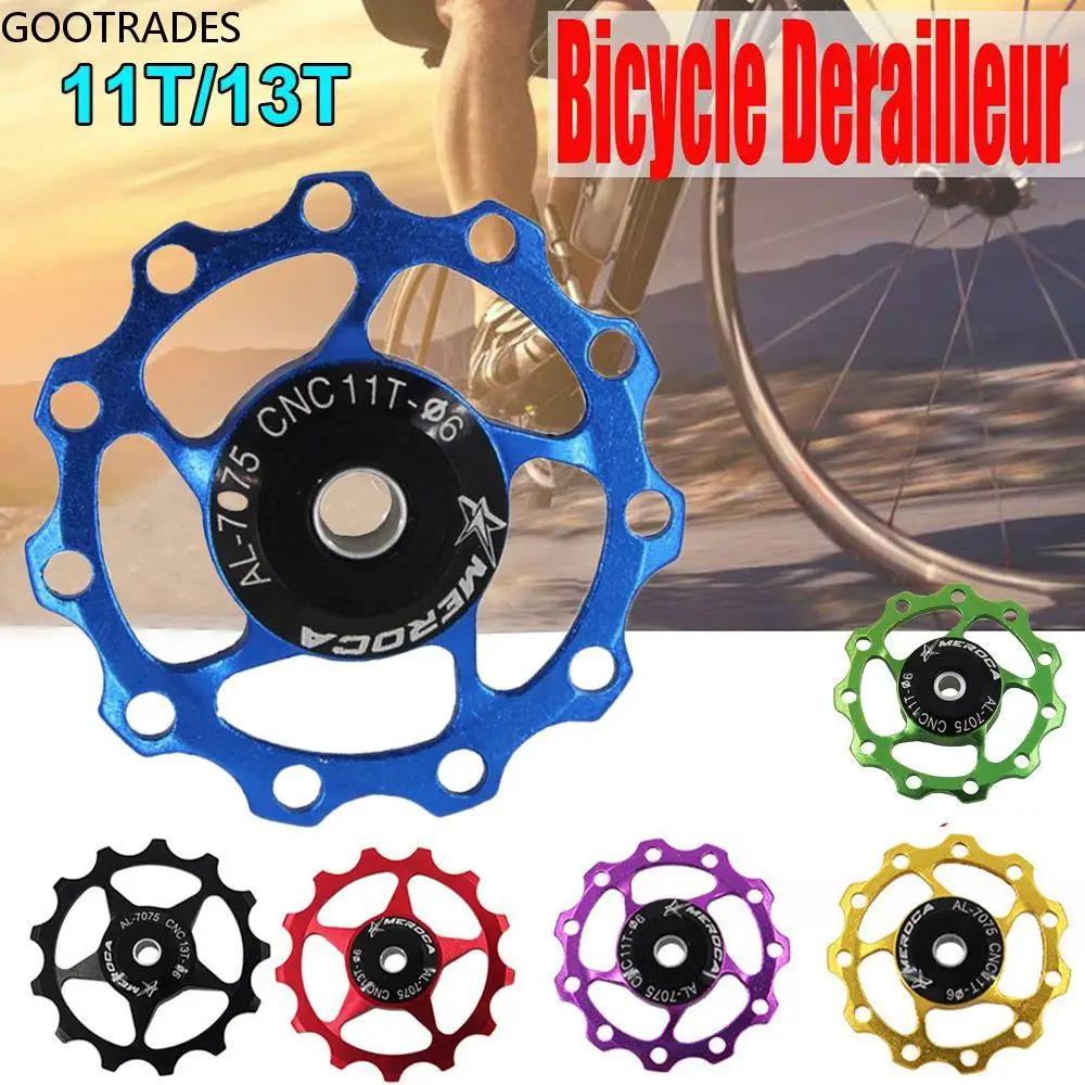 Mountain Bike CNC Bicycle Positive Negative Tooth Aluminum Alloy Metal Bearing Pulley Wheel Guide Wheels Rear Derailleur
