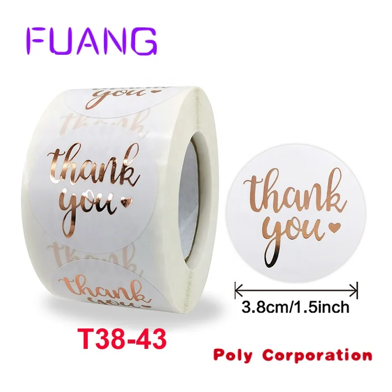 Custom  1.5 Inch Top Seller 500pcs Packaging Label Seal Sticker Thank You Stickers For Small Business