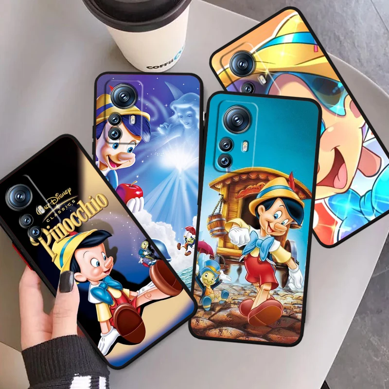 Disney Pinocchio Cute For Xiaomi Mi 14 13T 13 12T 12 11T 11i 11 10T 10 Pro Lite Ultra 5G Black Cover Phone Case