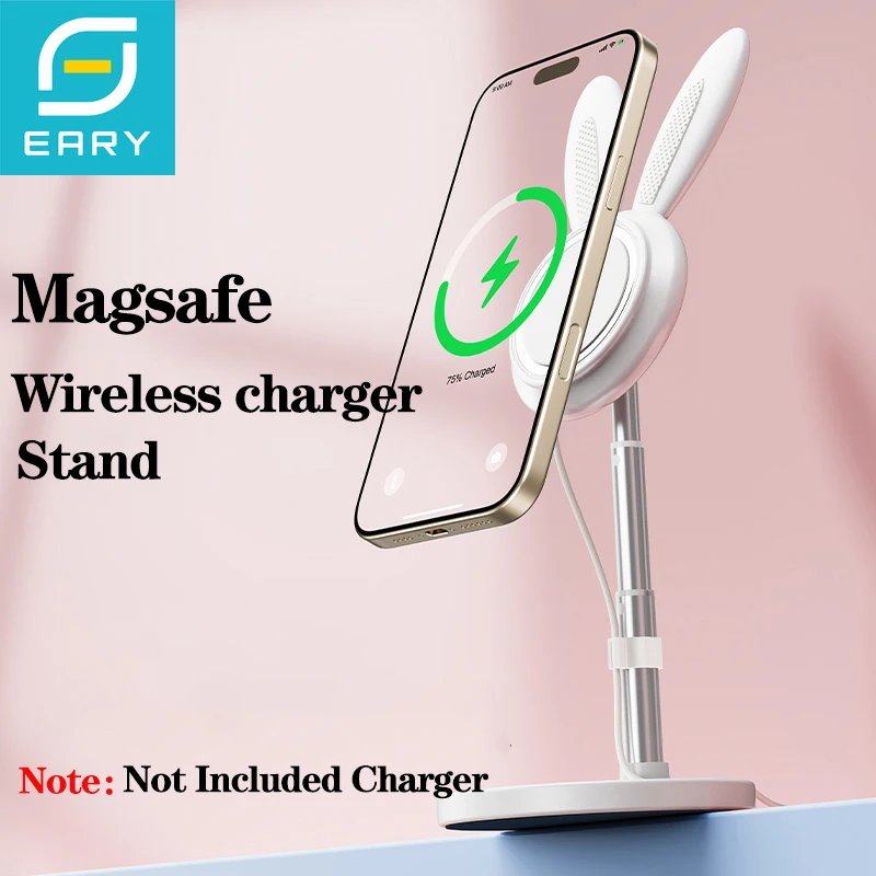 

Eary Wireless Charger Stand Desktop Phone Holder for Magsafe Fits for iPhone 16/15/14/13 Pro Max Series (Not Included Charger)