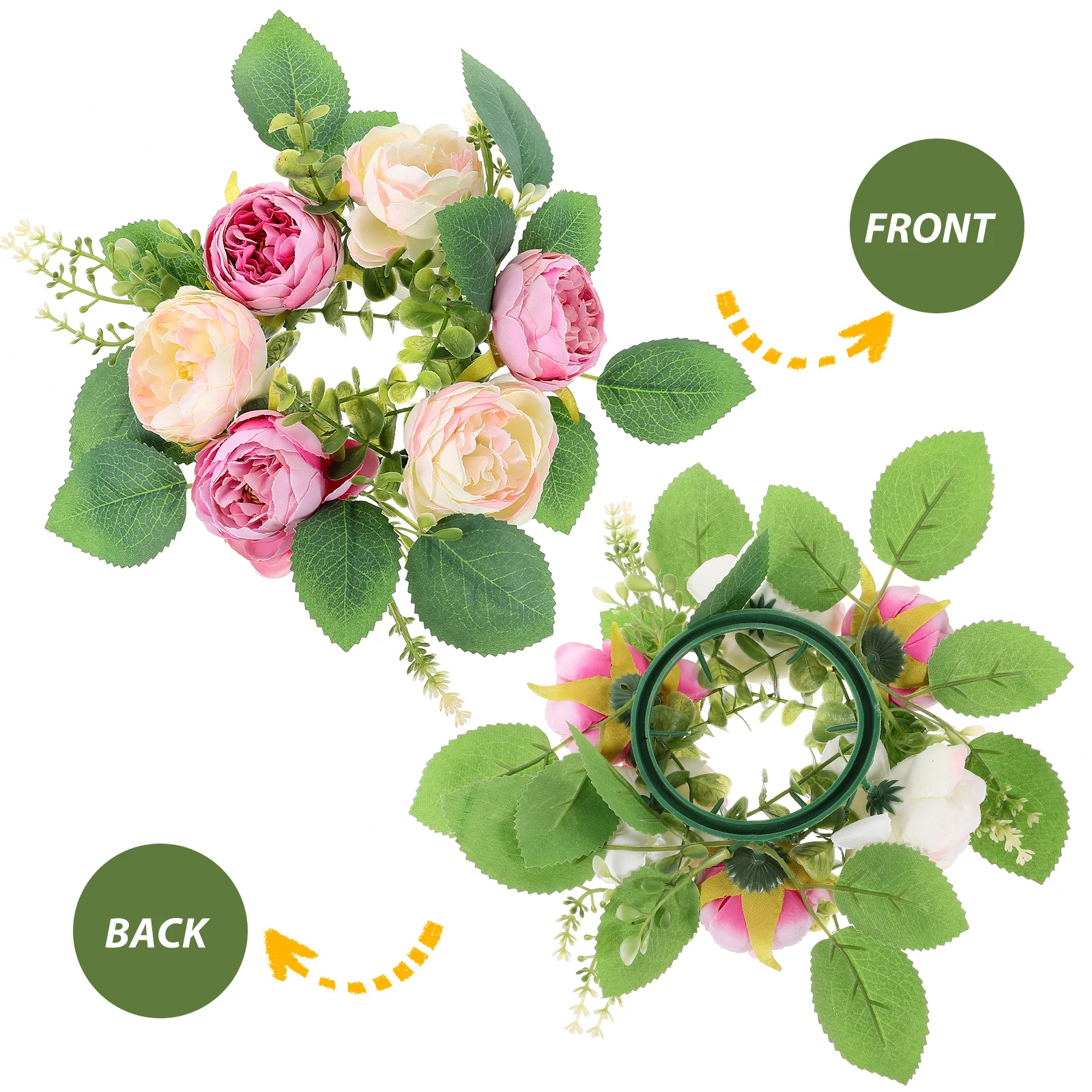 

Artificial Peony Flower Wreath Spring Home Wedding Decoration Deep Taupe Color Small Wreath Rich Colors Realistic