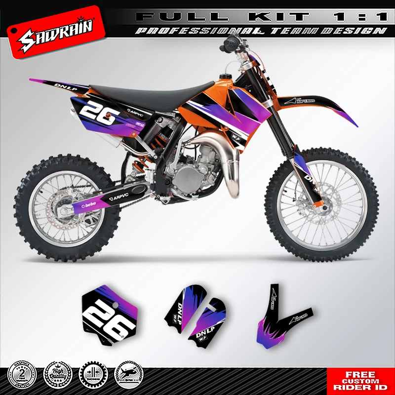 

Sawrain Custom Team Motorcycle Graphics Background Decals Stickers Kit for KTM SX85-105 2003 2004 2005-2012 004