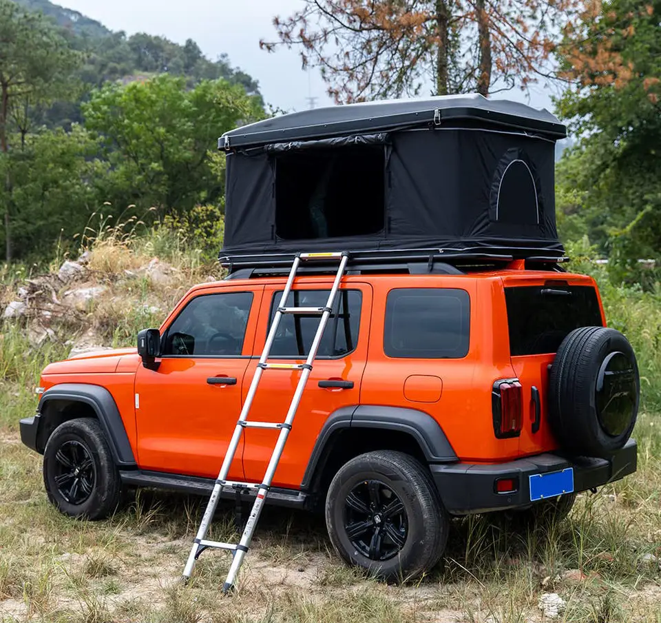 

Camping Aluminum Roof Top Tent for Off Road 4x4 SUV - Universal Hard Shell Alloy Overland Rooftop Tent for 2-3 Person