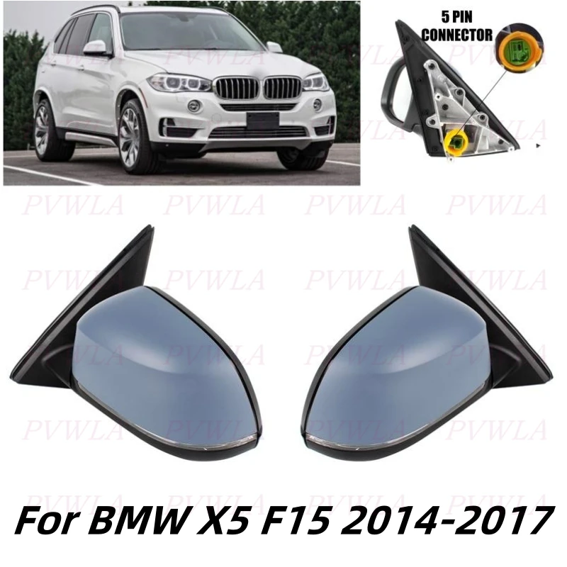 

5Pin Paintable Heat Memory Power Fold Turn Lamp Rear Mirror Assembly For BMW X5 F15 2014 2015 2016 2017 Car Accessories