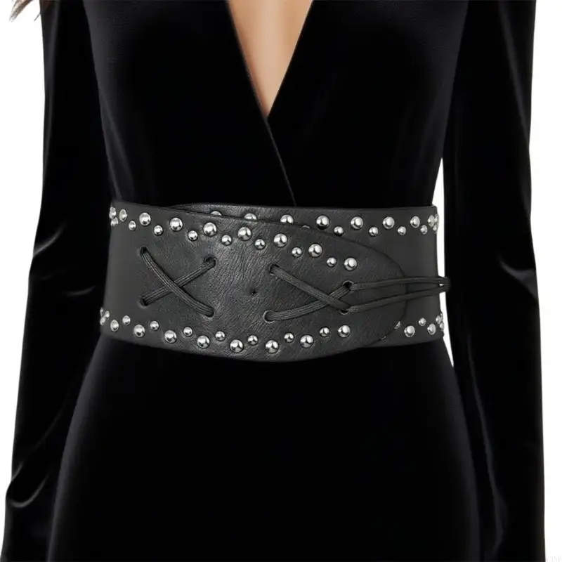 Y3ne Modificabile in finta pelle Stringer in in luccichio dorato per abbinamento a outfit flessibile