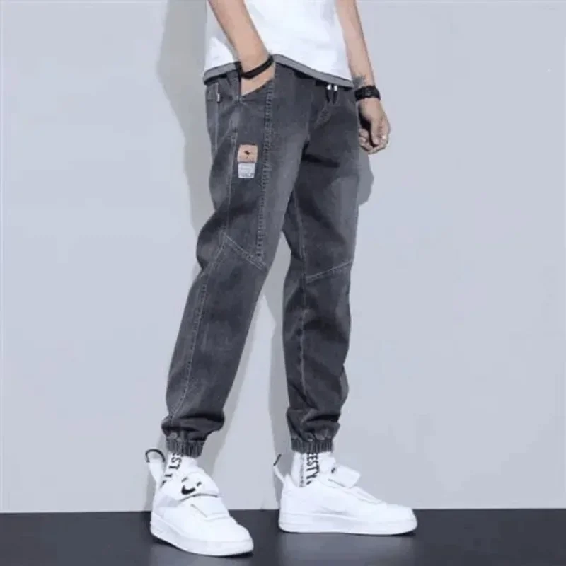 

Jeans For Man Clothes Straight Baggy Wide Leg Casual Oversize Pants Vintage Korean Streetwear Tapered Embroidered Trousers