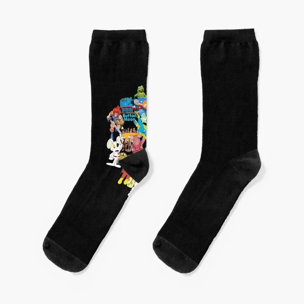 1980's Retro Throwback Mashup Memories - 80's Kids TV shows Socks aesthetic Designer Man Socks Women's