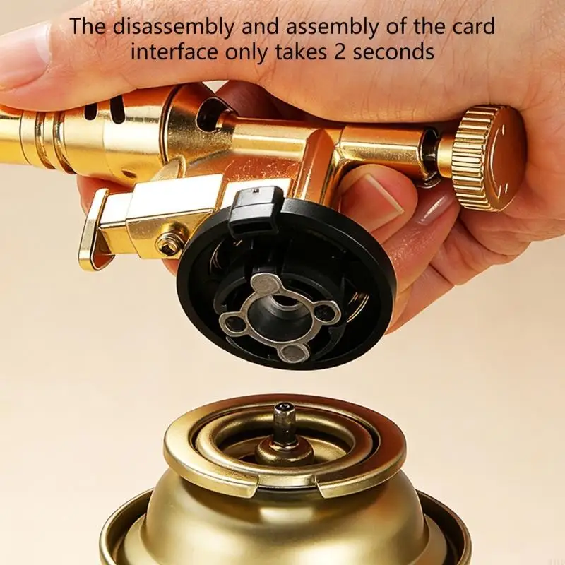 Portable Gold Copper Gas Welding Torch High Temperature Flame for BBQ Cooking Brazing image 3