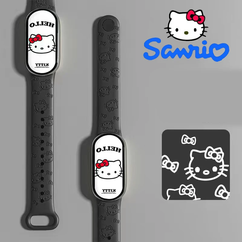 Sanrio Hello Kitty Watchband for Xiaomi Mi Band 8 7 6 5 4 3 Bracelet Wrist Straps Cartoon Replacement Sports Strap Accessories