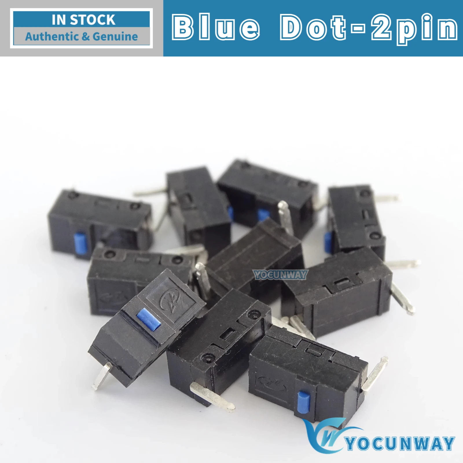5 Pcs New Original TTC Blue Dot Mouse Micro Switch - 2-Pin Button - Compatible with N3903, Saitike RAT3, 5 Accessories, 7 Roller