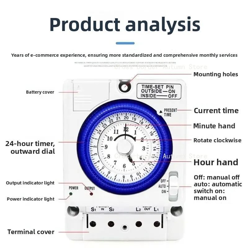 Power Failure Compensation Timer Switch 15min-24h Time Control Relay AC220V 10A
