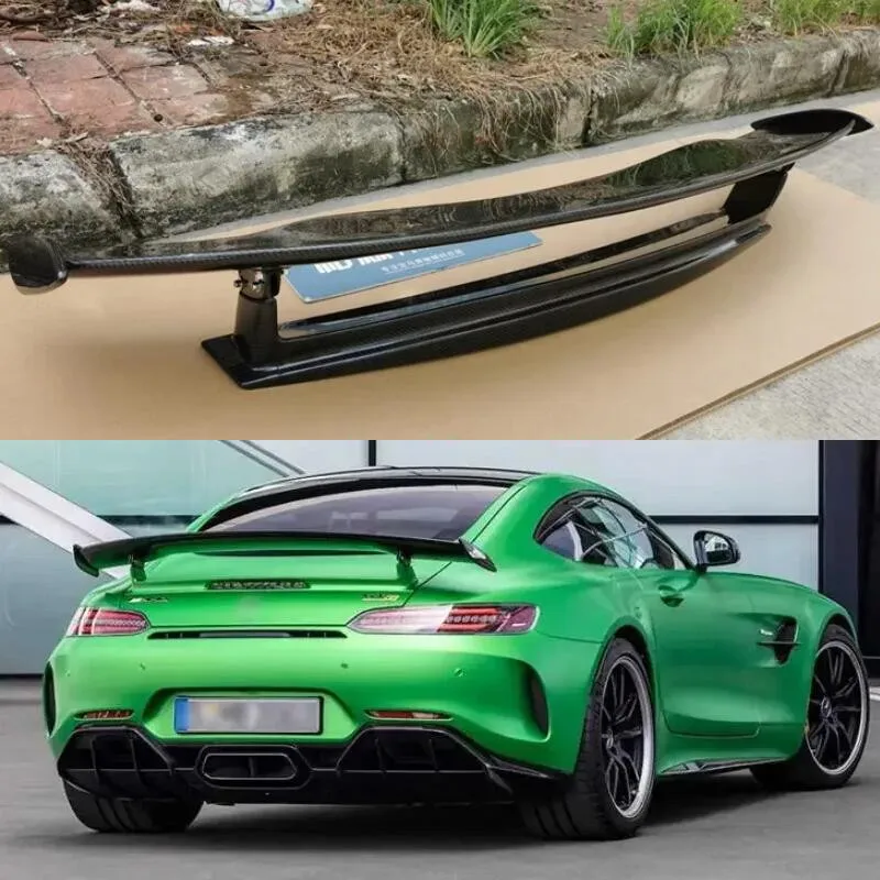 

ДЛЯ Benz AMG GT GTC GTS GTR Coupe 2019-2022 Настоящее углеродное волокно, заднее крыло, багажник, губка, хвост, спойлер, комплект кузова (с подсветкой)