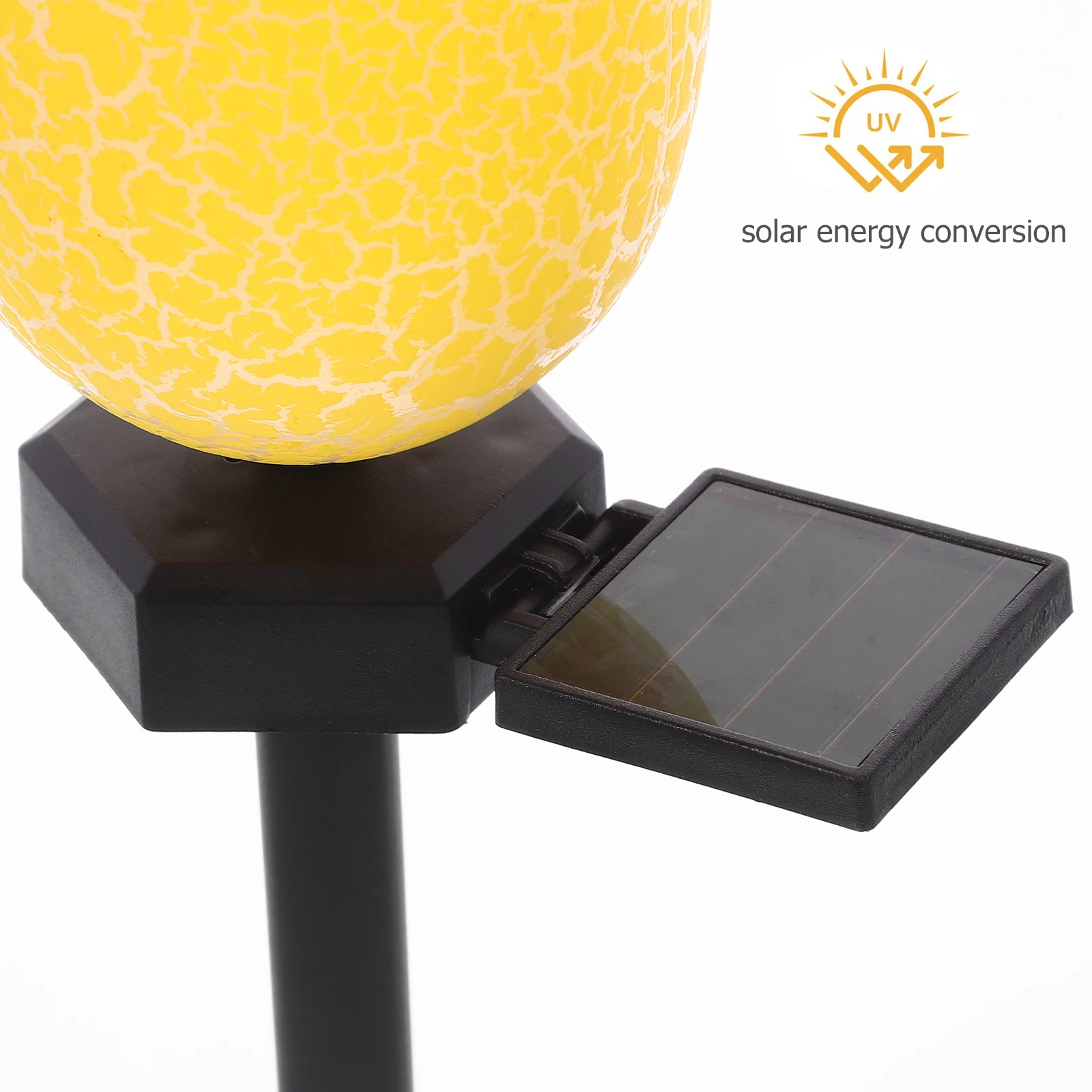 

Solar Powered Lamp Blue Color Yard Garden Decor Outdoor Solar Light LED Cracked Design Auto Sensor Easy