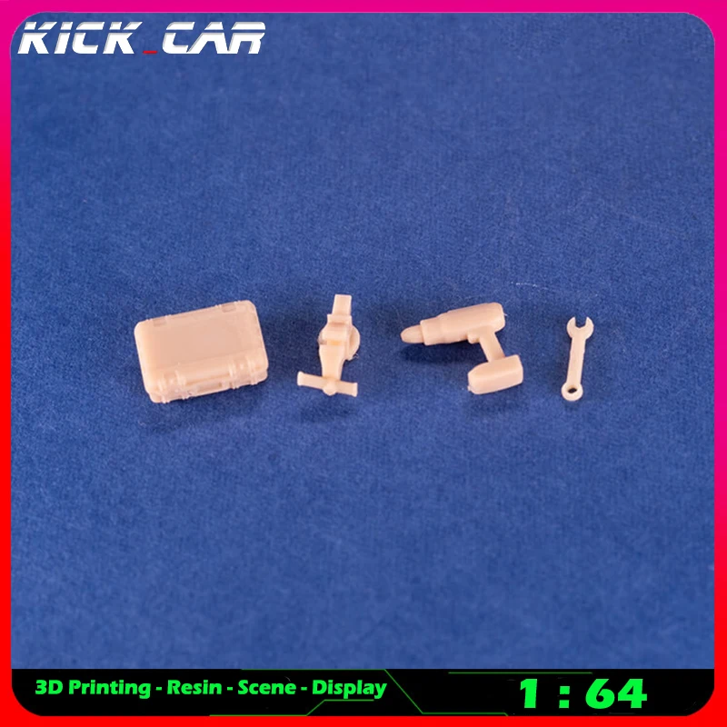 Kickcar 1/64 Work Table Set Model Car Diorama Uncolored Resin Garage Scene Repair Tools Decoration Simulation Scene Toy