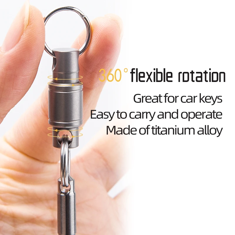 Titanium Alloy Keychain Double Ring Detachable Keychain Outdoor Quick Release Key Multifunctional Mini Keychain EDC
