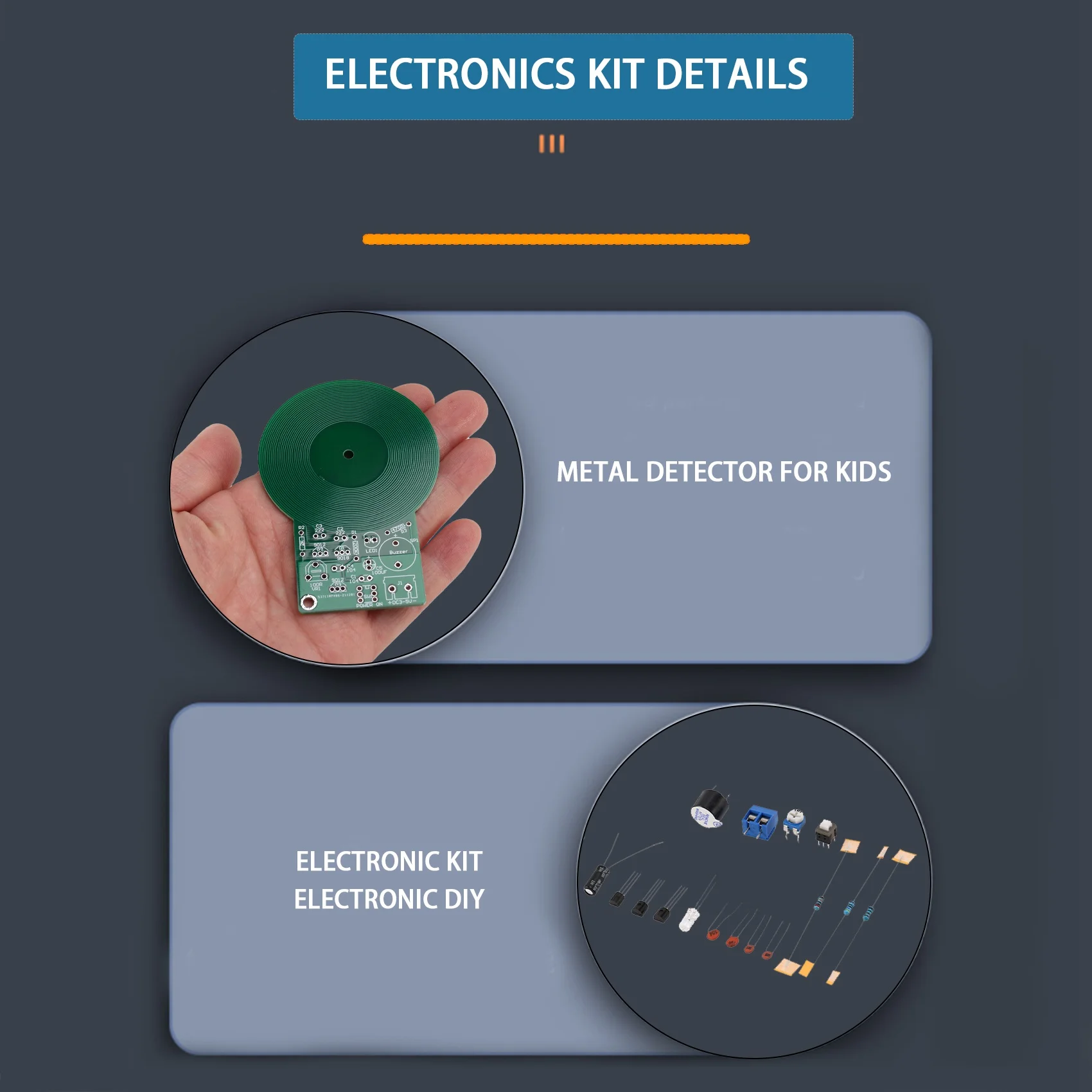 Icstation Less than 60mm Simple Metal Detector,for Assemble Kit DIY Electronic Soldering Practice,Metal Sensor Buzzer Arduino