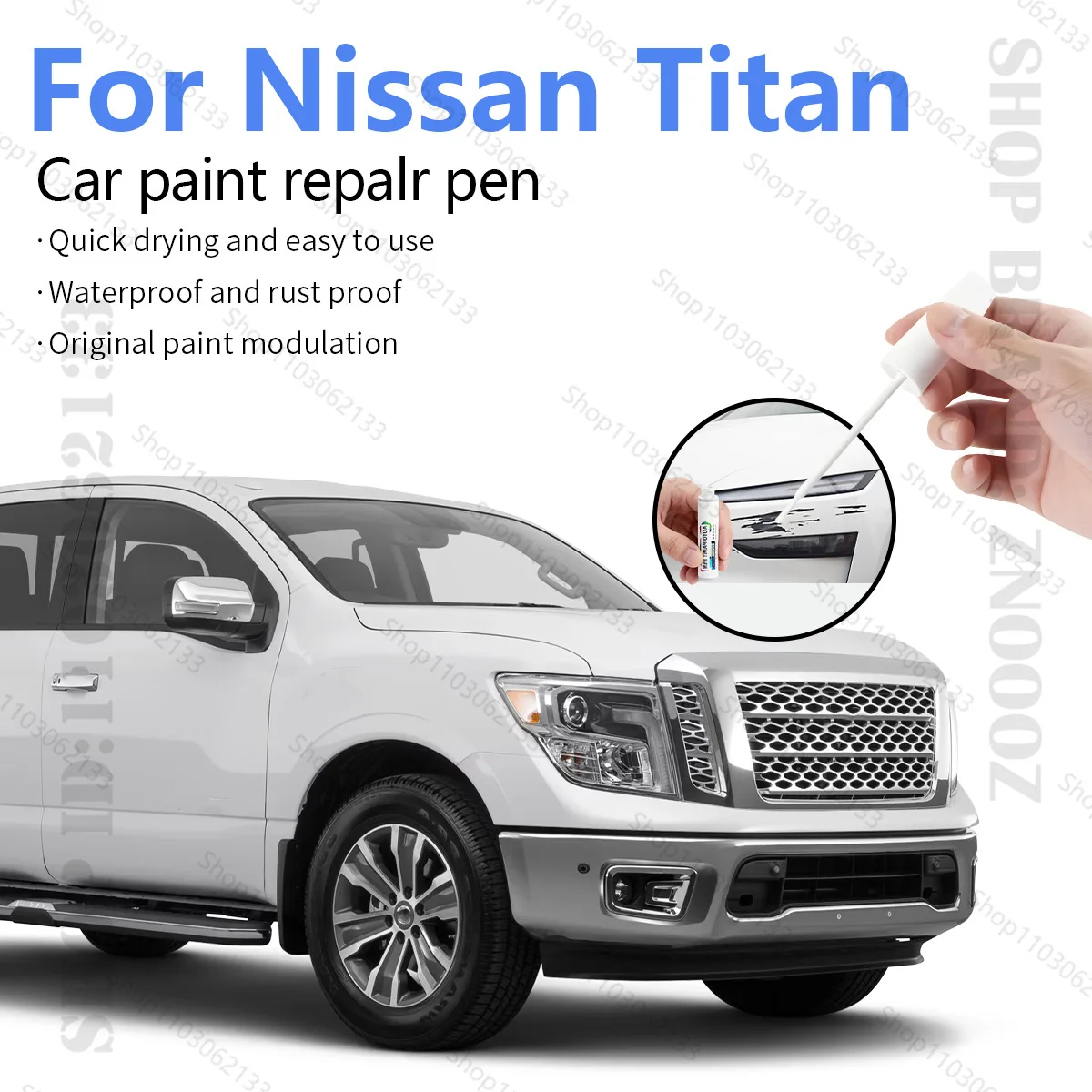 

Ручка для ремонта автомобильной краски, аксессуары для ремонта царапин, серебристый K23, красный, NBY, белый, QAK, зеленый DAQ для Nissan Titan 2004-2024 гг.