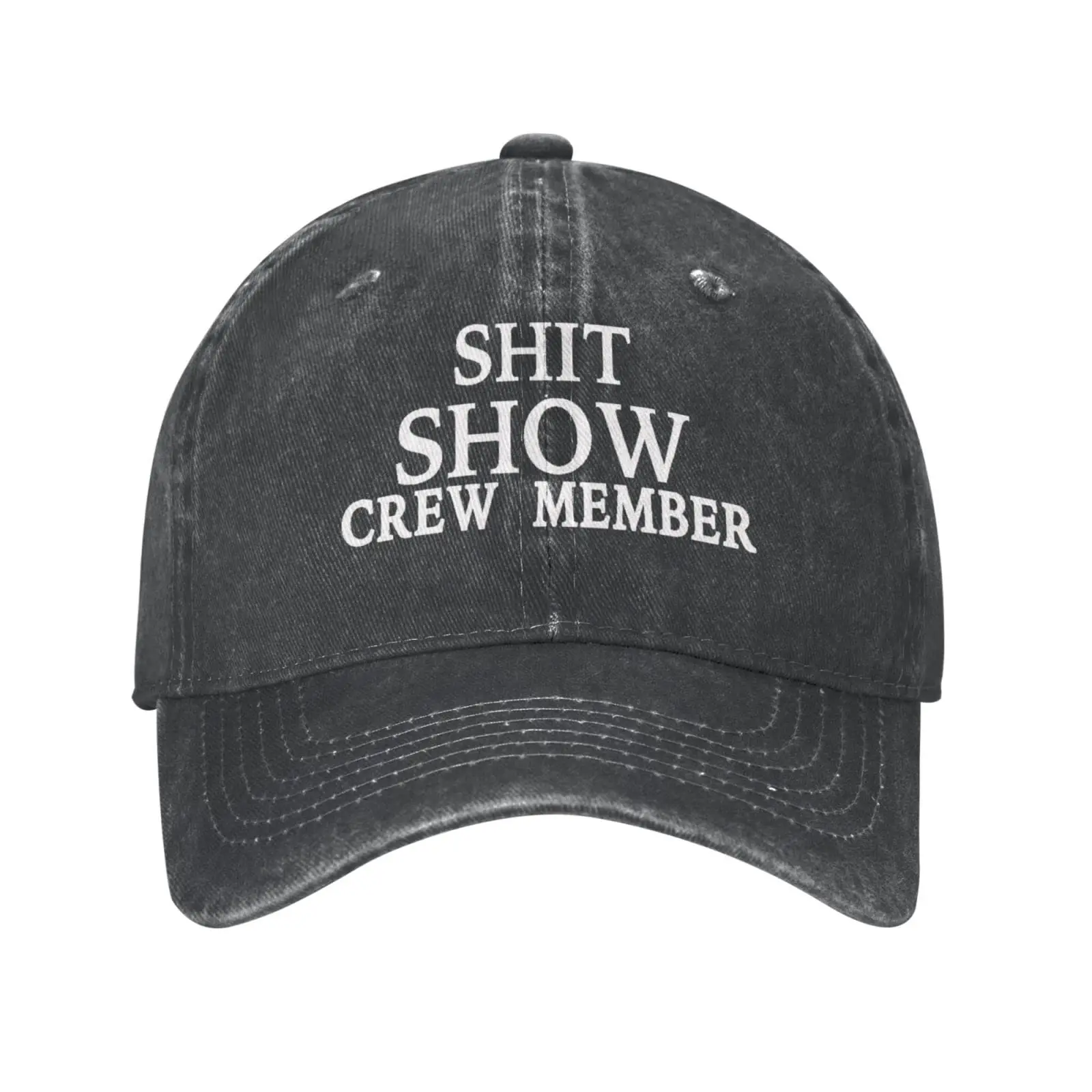 

Shit Show Crew Member Fashion Men Women Baseball Cap Adjustable Washed Denimt Hat Breathable Hip Hop Sunshade Hat For Daily