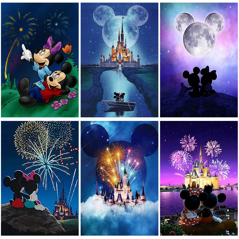 

5D Diamond Painting Disney Mickey Mouse Castle Moon DIY Diamond Mosaic Embroidery Christianity Picture Of Rhinestones Home Decor