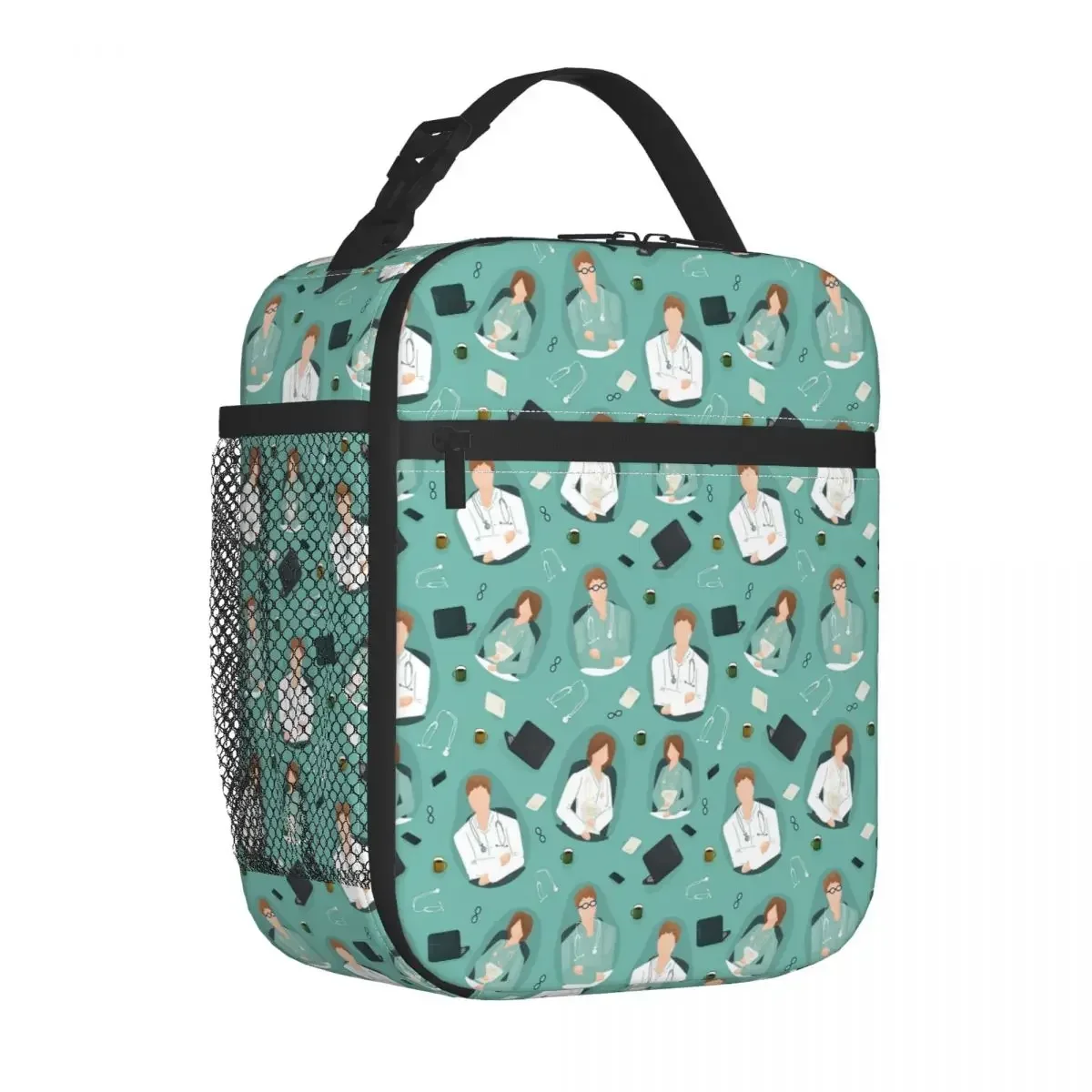 

Doctors Medical Pattern Insulated Lunch Bag Large Lunch Container Cooler Bag Tote Lunch Box Beach Travel Men Women