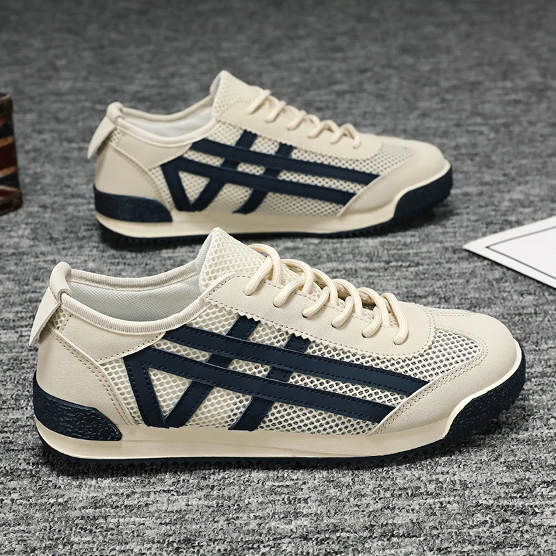 

AGAM Men's Shoes Breathable Lightweight Mesh Running Shoes Sporty Casual Low Top Glue-Welded Rubber Outsole Flat Heel