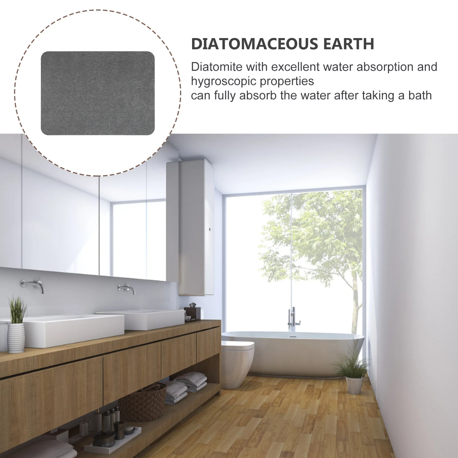 

Diatomaceous Earth Bath Mat Non-Slip Quick-Drying Bathroom Kitchen Floor Pad Elegant Welcome Sign Safe for All Ages