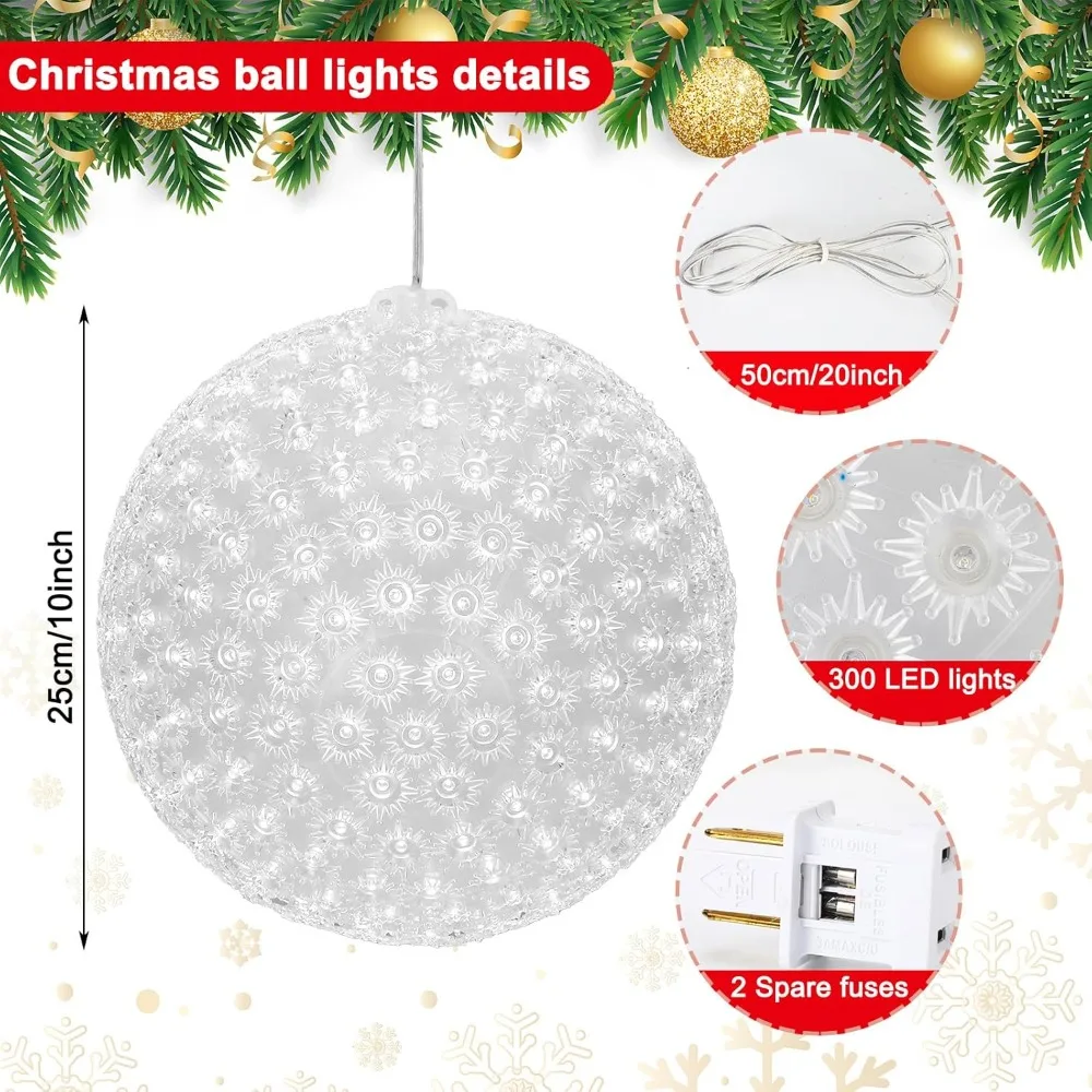 Christmas Starlight Sphere Ball, Hanging Light Sphere for Tree Holiday Commercial Home Decorations Novelty, Xmas Hanging Lights