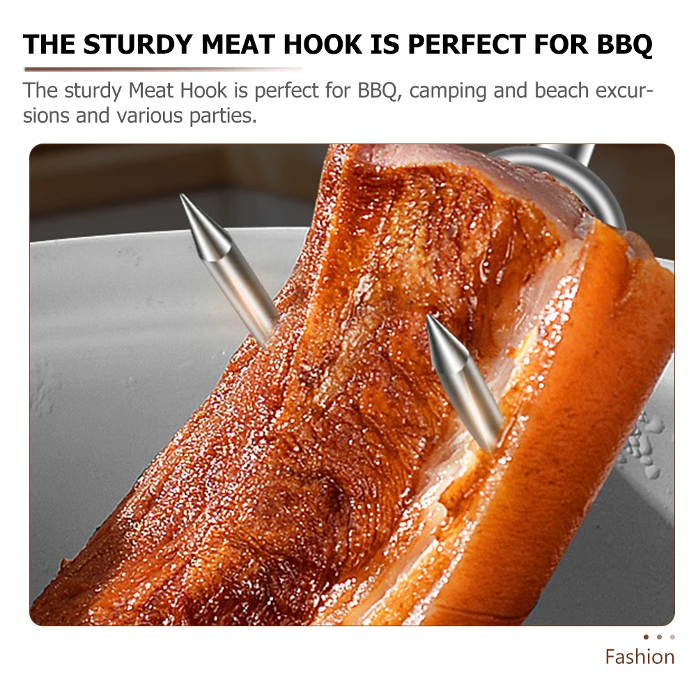 

Stainless Steel Meat Hook Handheld Bbq Roasting Tool Practical for Home Camping Picnic Barbecue Accessory