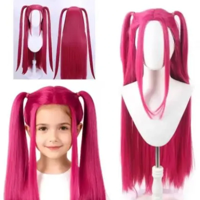 

2025 НОВЫЙ Охотник за дьяволом, фиолетовый, черный, красный, длинные волосы Mira Rumi Zoe Kpop, детский парик для косплея для девочек, реквизит для косплея на Хэллоуин